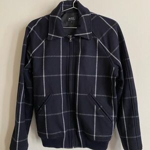 APC plaid wool bomber sz S